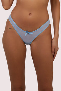 Lulu Baby Blue Diamanté Marabou Brief
