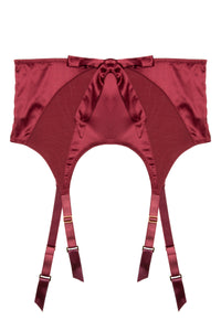 Etta Red Mesh And Satin Suspender Belt