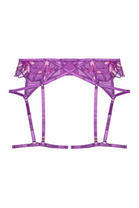 Walpole Purple Embroidered Strappy Suspender Belt