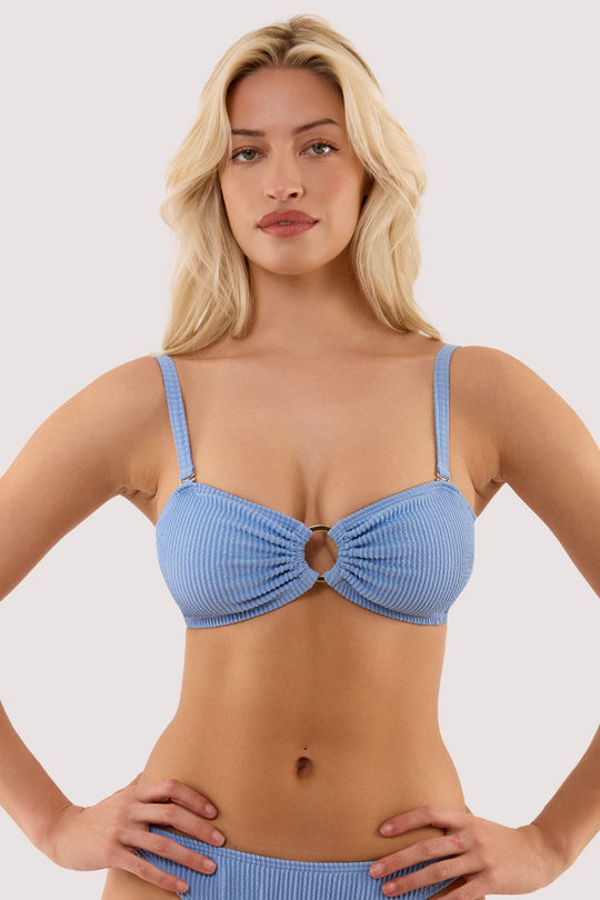 Annabelle Cornflower Blue Scrunch Bandeau Bikini Top