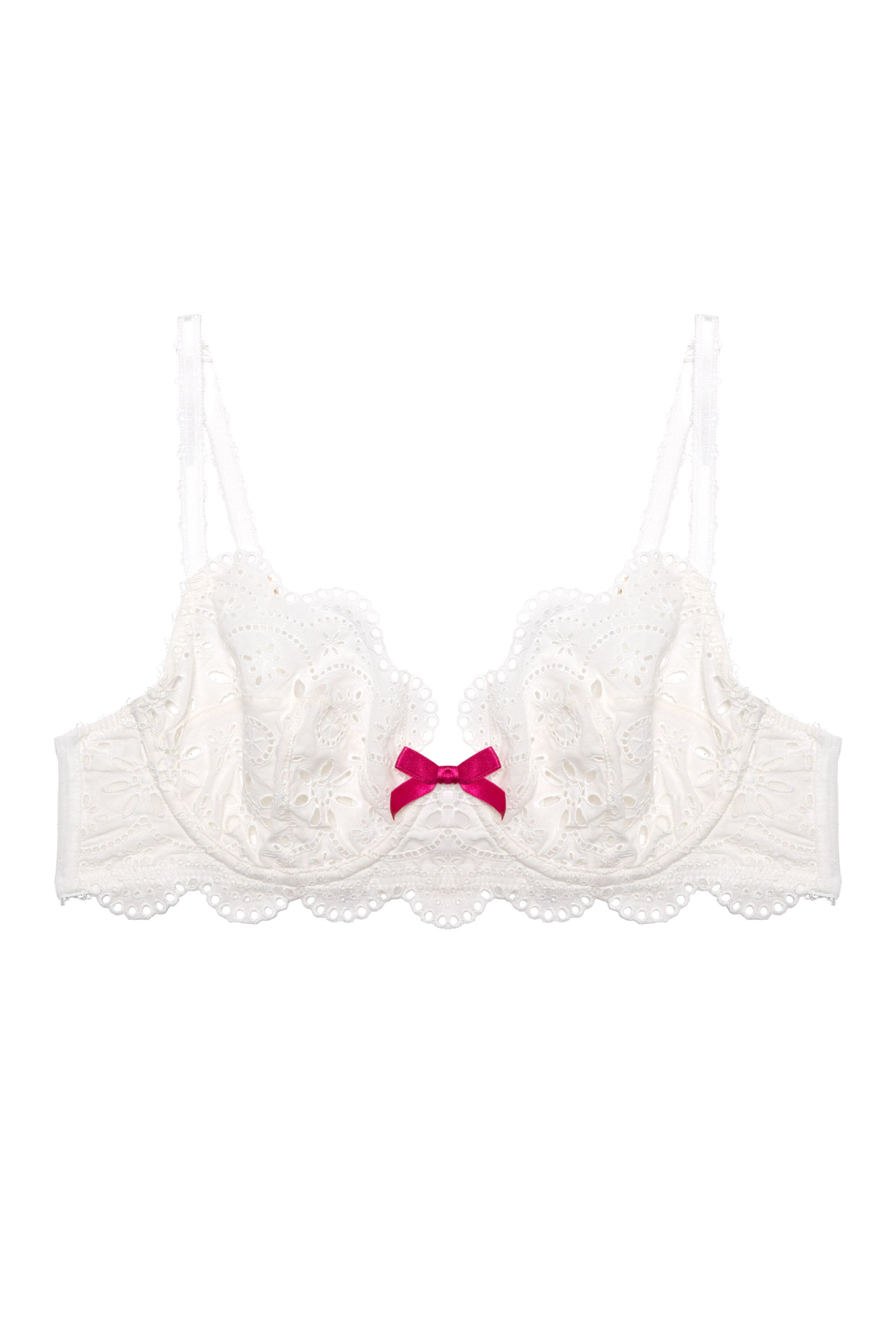Camille White Broderie Balconette Bra