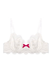 Camille White Broderie Balconette Bra