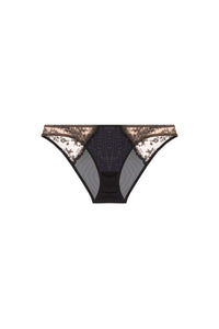 Cassia Black Custom Embroidery Brief