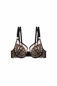 Lilith Black Graphic Embroidery Bra