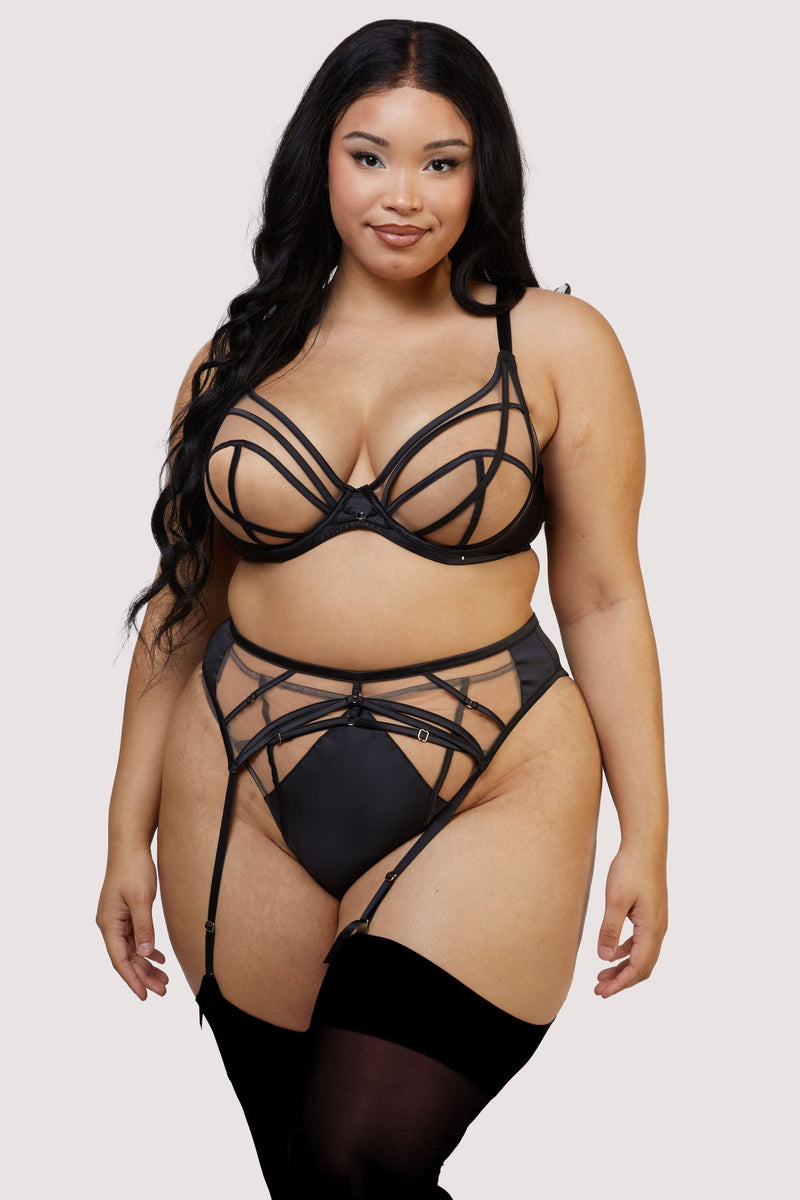 Ramona Black Mesh Plunge Set