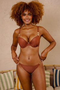 Morgan Bronze Glitter Mix & Match Fuller Bust Plunge Bikini Top