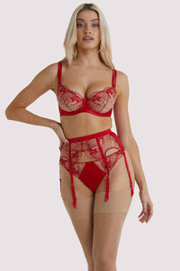 Julie's Roses Red Underwire Bra
