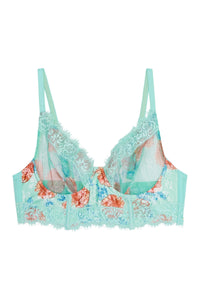 Sabey Mint Floral Longline Fuller Bust Bra