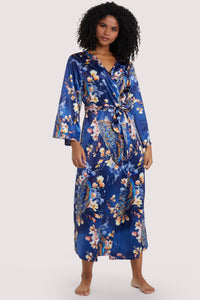 FFFB Peacock Print Satin Robe