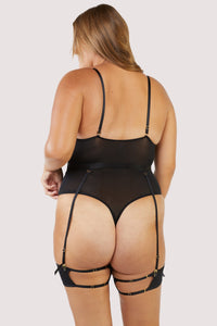 Dolly Black Mesh Extreme High Leg Body