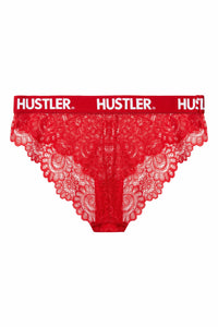 Branded Red Lace Curve Brief