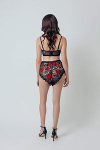 Kilo Brava Black Wild Roses Bralette