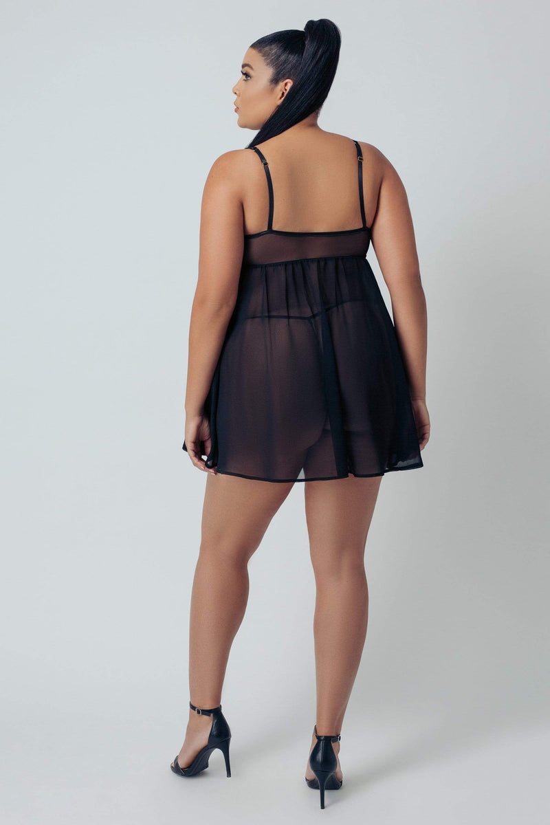 Kilo Brava Black Wild Roses Mini Dress