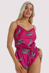Kilo Brave Hot Pink Zebra Playsuit