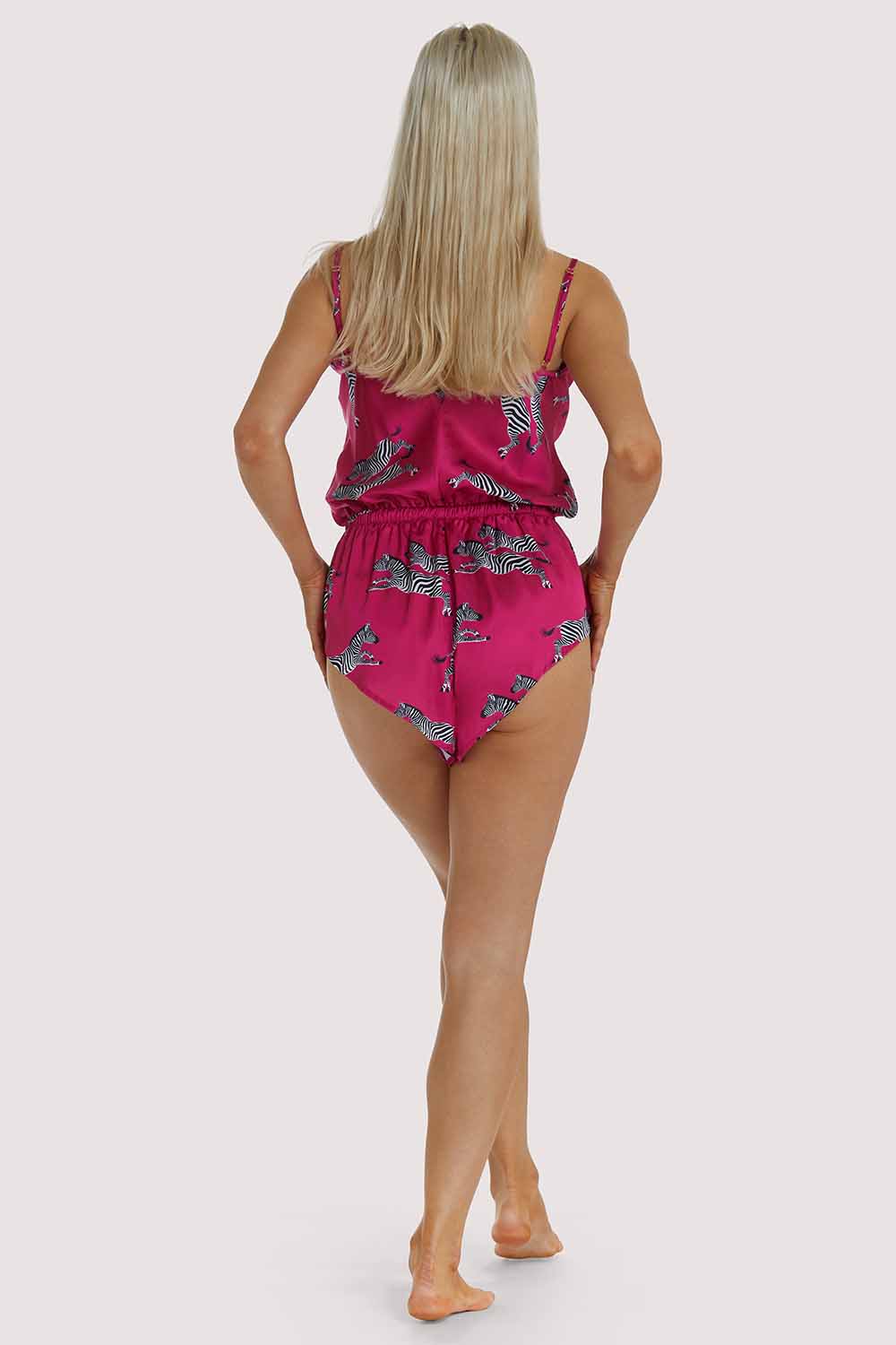 Hot Pink Zebra Playsuit