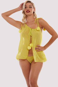 Chartreuse Dolores Pom Pom Brief