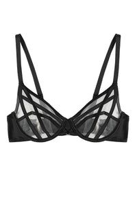 Product Cut Out of black mesh bra