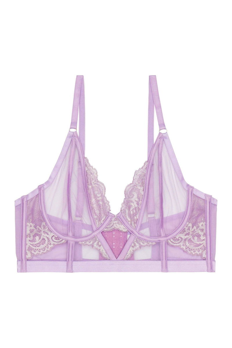 Fenella Lace and Net Longline Bra Curve