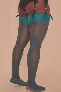 Quetzal Green Seamed Stockings