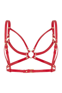Open Harness Bra Red