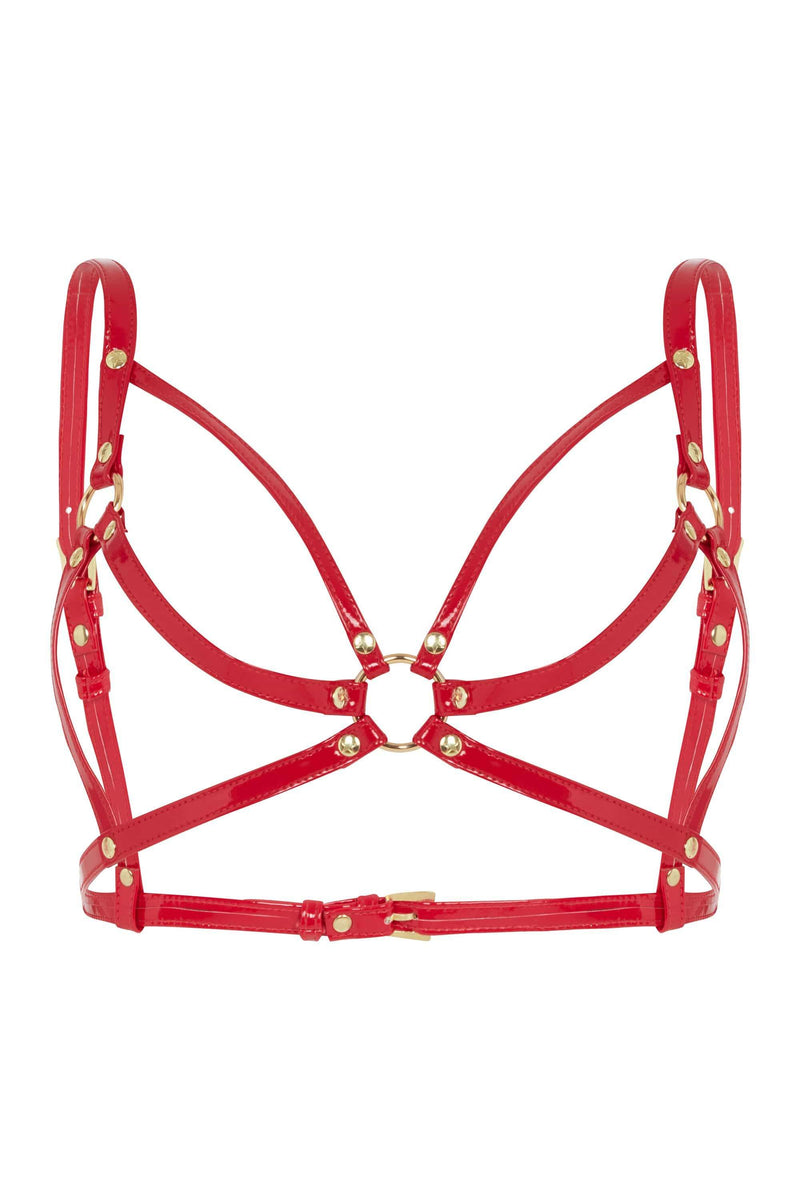 Open Harness Bra Red