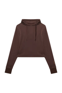 Brown Curve Hooded Top
