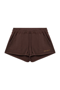 Brown Tie Waist Shorts