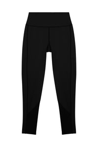 Eco Black Mesh Panel Leggings Curve