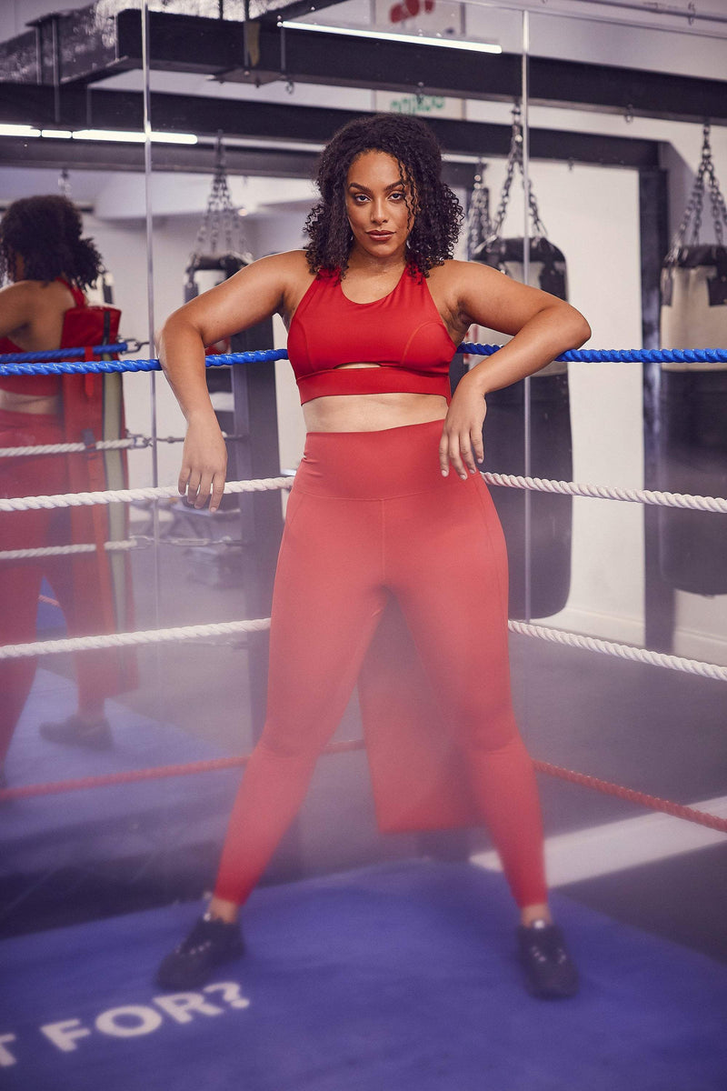 Red High Waist Leggings