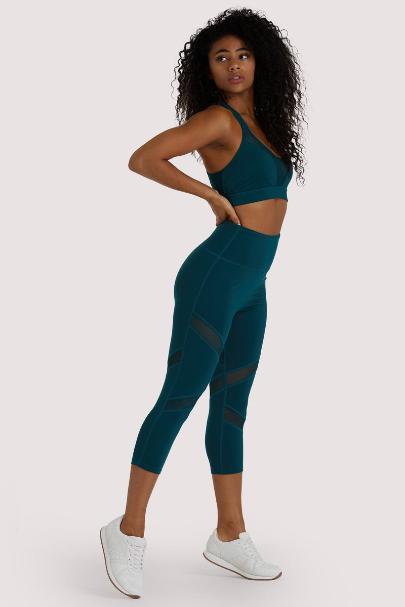 Eco Teal Racer Back Sports Bra