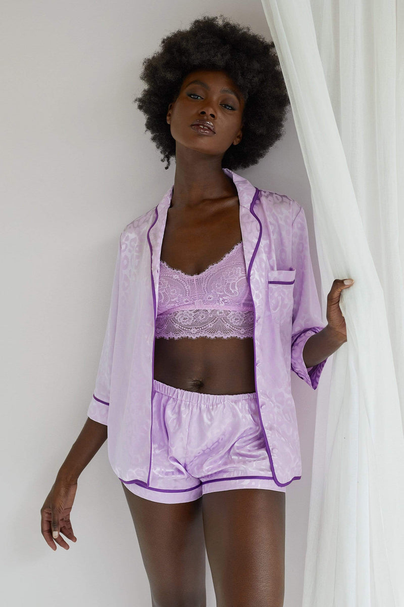 Tracey Lilac Leopard PJ Set